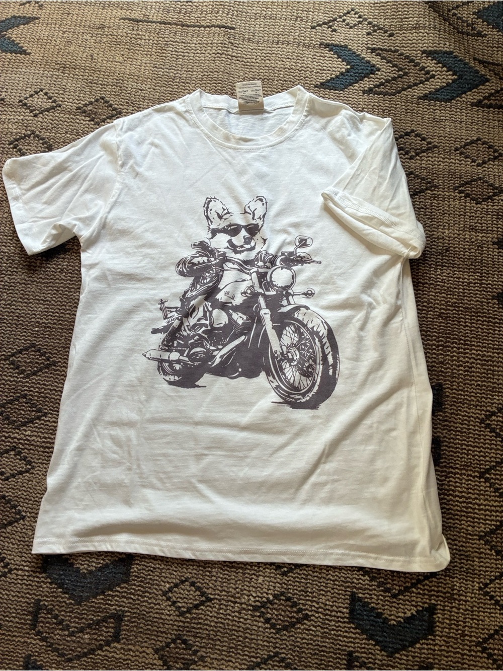 Comfort Colors White Short Sleeve Tee with Moto Dog Graphic